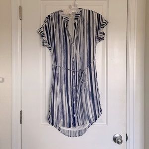 Anthropologie Cloth & Stone button up tie waist shirt dress size XS